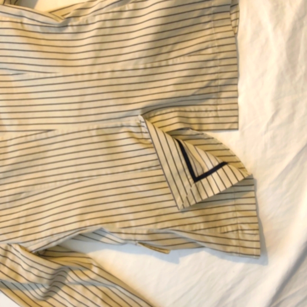 SEVENTY 19.70 Size 6 Tan and Navy Blue pinstripe Women's Blazer. - Picture 9 of 11